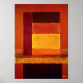 Poster Champ de couleur abstrait moderne Horizon Doré pou (Devant)