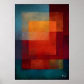 Poster Champ de couleur abstrait moderne mur émeraude aur (Devant)