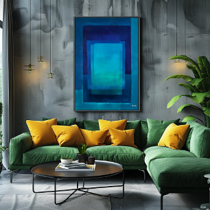 Poster Champ de couleur de profondeur azur Art abstrait m