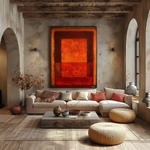 Poster Champ de couleur d'Ember Brûlé Art Moderne Abstrai