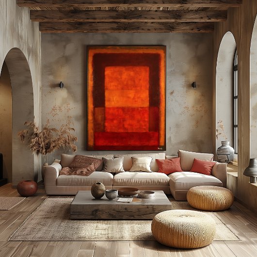 Poster Champ de couleur d'Ember Brûlé Art Moderne Abstrai