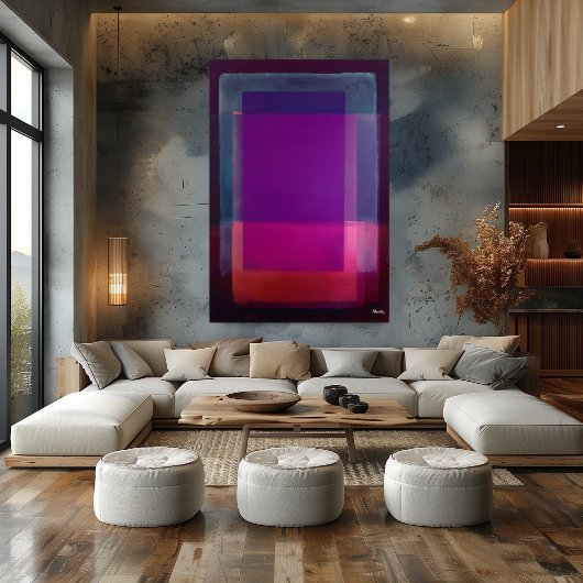 Poster Champ de couleur violet magenta Art abstrait moder