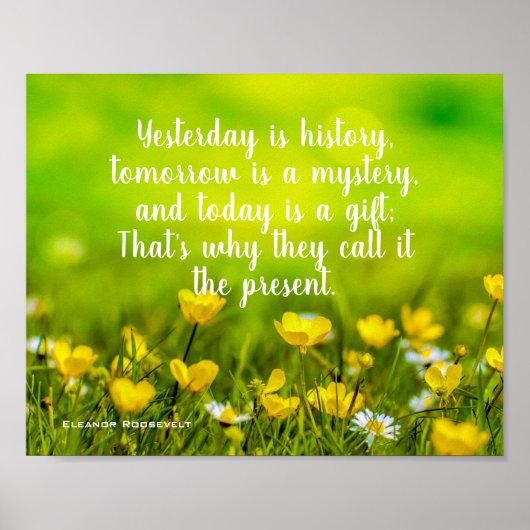 Poster Champ de fleurs | Aujourd'Hui Est Un Cadeau Inspir (Devant)