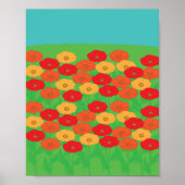 Poster Champ de fleurs de pavot (Devant)