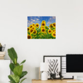 Poster Champ de fleurs de tournesol (Bureau à domicile)