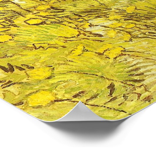 Poster Champ de fleurs jaunes, Vincent van Gogh (Coin)