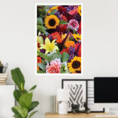 Poster Champ de fleurs multicolores, (Bureau à domicile)