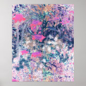 Poster Champ de fleurs sauvages Impressionnisme - Rose (Devant)