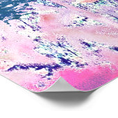 Poster Champ de fleurs sauvages Impressionnisme - Rose (Coin)