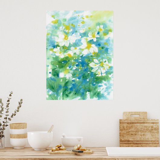Poster 'Champ de marguerites' Abstrait (Cuisine)