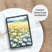 Poster Champ de marguerites | Peinture florale de prairie