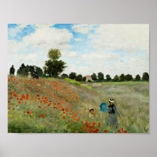 Poster Champ de pavot par Claude Monet (Devant)