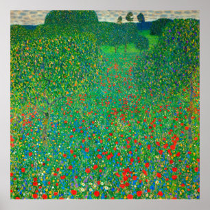 Poster Champ de pavot par Gustav Klimt