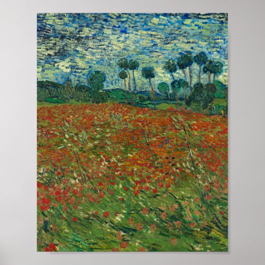 Poster Champ de pavot - Vincent van Gogh (Devant)