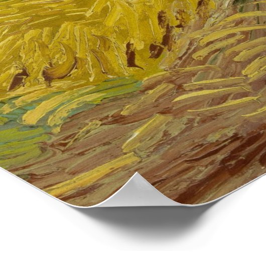 Poster Champ de roues avec corbeaux peinture Vincent Van  (Coin)