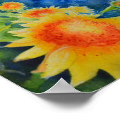 Poster Champ de tournesol Abstrait | floral rétro (Coin)