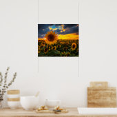 Poster Champ de tournesols (Cuisine)