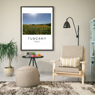 Poster Champ de tournesols en Toscane Italie Photographie