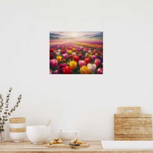 Poster Champ de tulipe dynamique en pleine floraison (Cuisine)