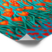 Poster Champ de tulipes orange (Coin)