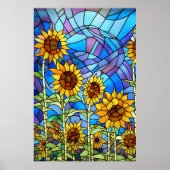 Poster Champ de verre tendu des tournesols (Devant)