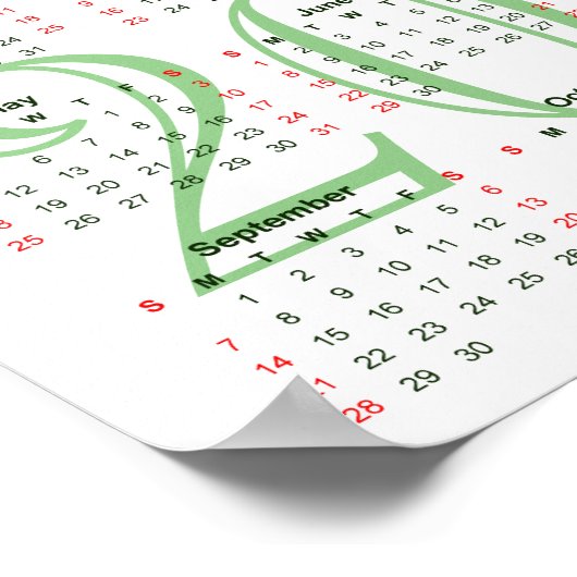 Poster Champ en journée d'été. Calendrier d'art fin 2025 (Coin)