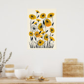 Poster Champ fleur sauvage Dandelion (Cuisine)