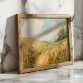 Poster Champ Fleur sauvage de peinture de paysage de prai