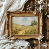 Poster Champ Fleur sauvage de peinture de paysage de prai