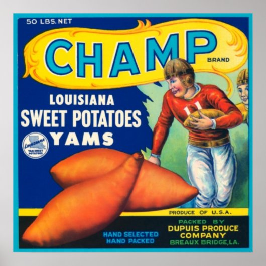 Poster Champ Louisiana Pommes de terre sucrées (Devant)