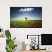 Poster Champ Nature Poppies