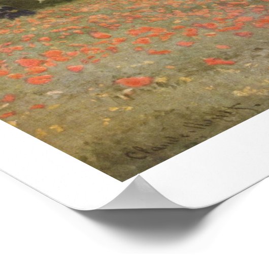 Poster CHAMP POPPIE par CLAUDE MONET (Coin)