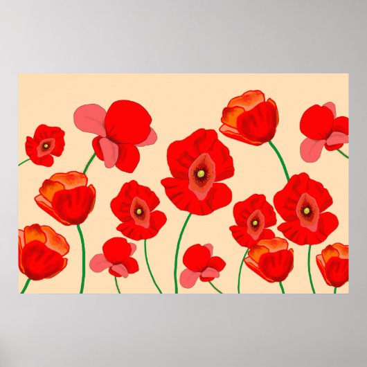 Poster Champ Red Poppy (Devant)