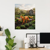 Poster Champ Renard Carotte (Bureau à domicile)