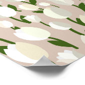 Poster Champ Tulip 02 Beige Et Blanc (Coin)