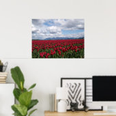 Poster Champ Tulipe rouge (Bureau à domicile)