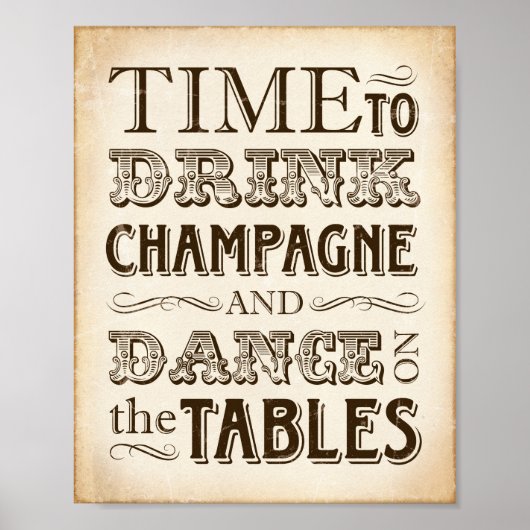 Poster CHAMPAGNE À BOIRE vintage (Devant)