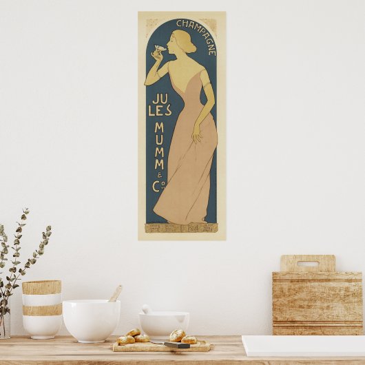 Poster Champagne Art Nouveau (Cuisine)