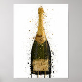 Poster Champagne Bottle Wall Art Print 'Fool's Gold' (Devant)
