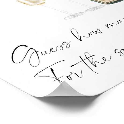 Poster Champagne Bride douche - combien de baisers jeu (Coin)