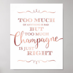 Poster CHAMPAGNE CHAMPAGNE Or Rose Chic Signe Imprimer