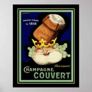 Poster Champagne Couvert Vintage Ad Print 16x20