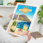 Poster Champagne De Plage Waikiki Modifiable À Hawaii