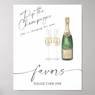 Poster Champagne - faveurs nuptiales s'il vous plaît pren