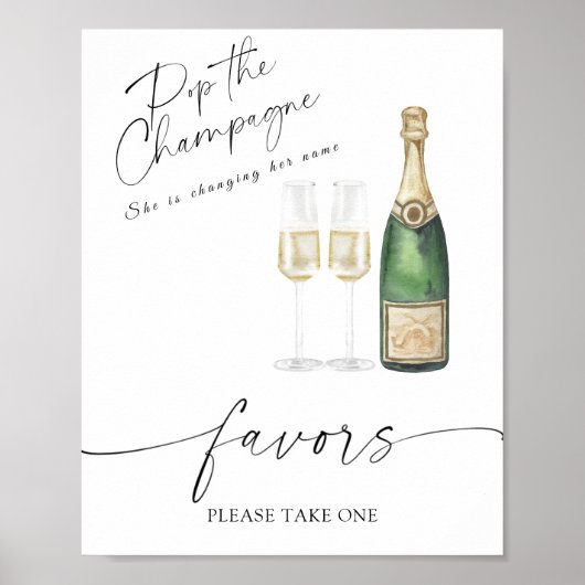 Poster Champagne - faveurs nuptiales s'il vous plaît pren (Devant)