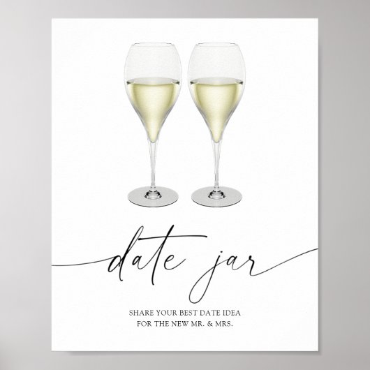 Poster Champagne - idées de soirée en amoureux. Pot de da (Devant)