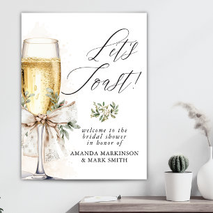 Poster Champagne Trinquons au Mariage d'Hiver de la Marié