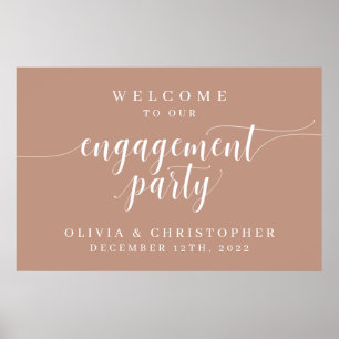 Poster Champagne van Engagement Party Welcome