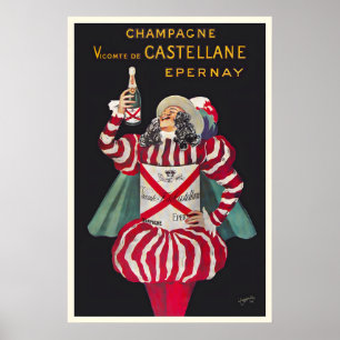 Poster Champagne Vicomte de Castellane Vintage Nourriture