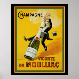 Poster Champagne Vicomte de Moulliac 16 x 20